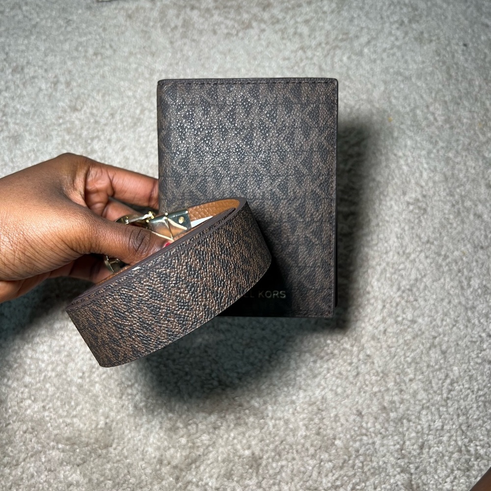 Michael Kors Reversible Logo Belt + Passport Cover